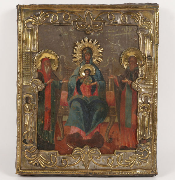 Russian riza icon of the Virgin