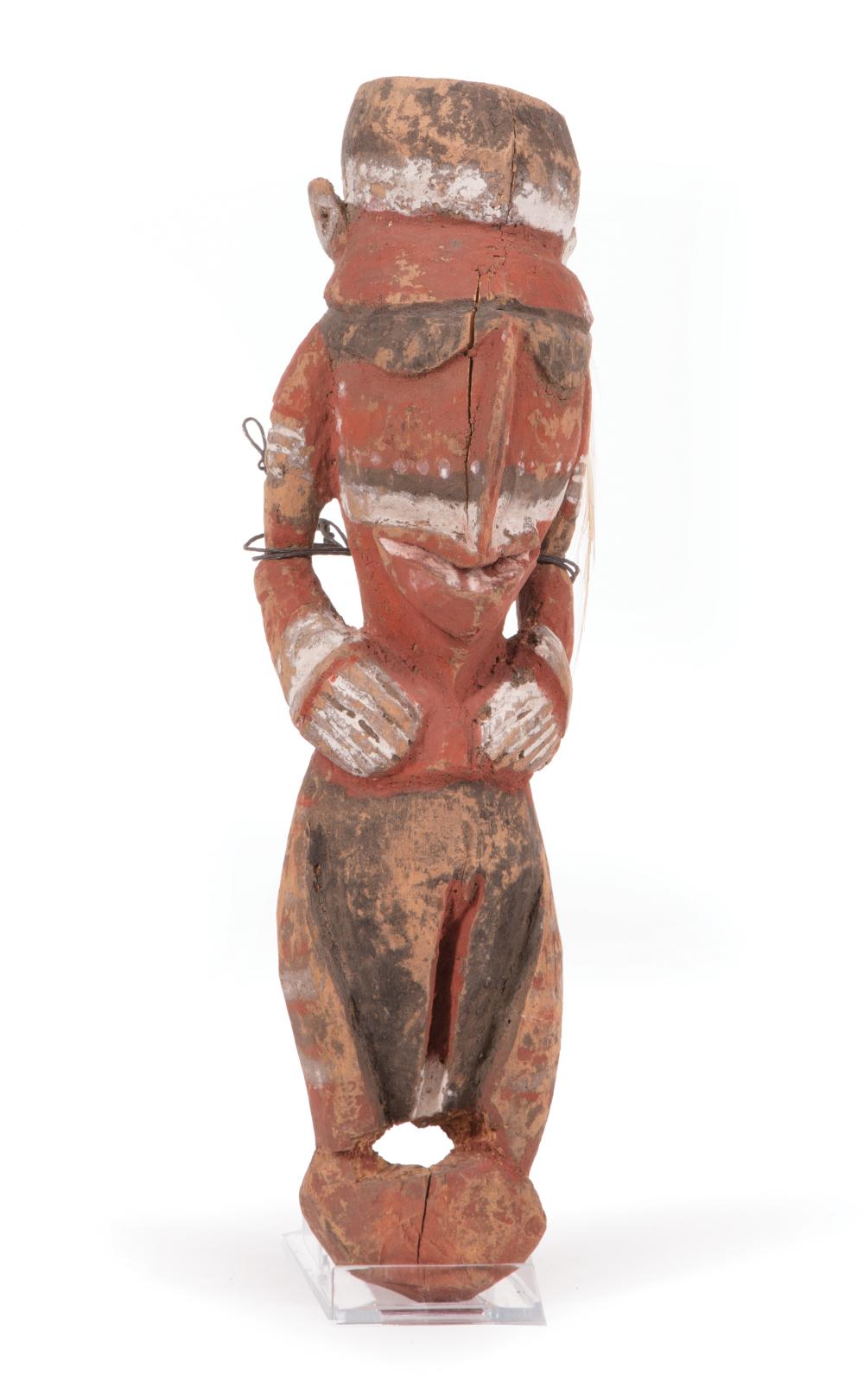 AFRICAN CARVED AND PAINTED WOOD FIGUREAfrican