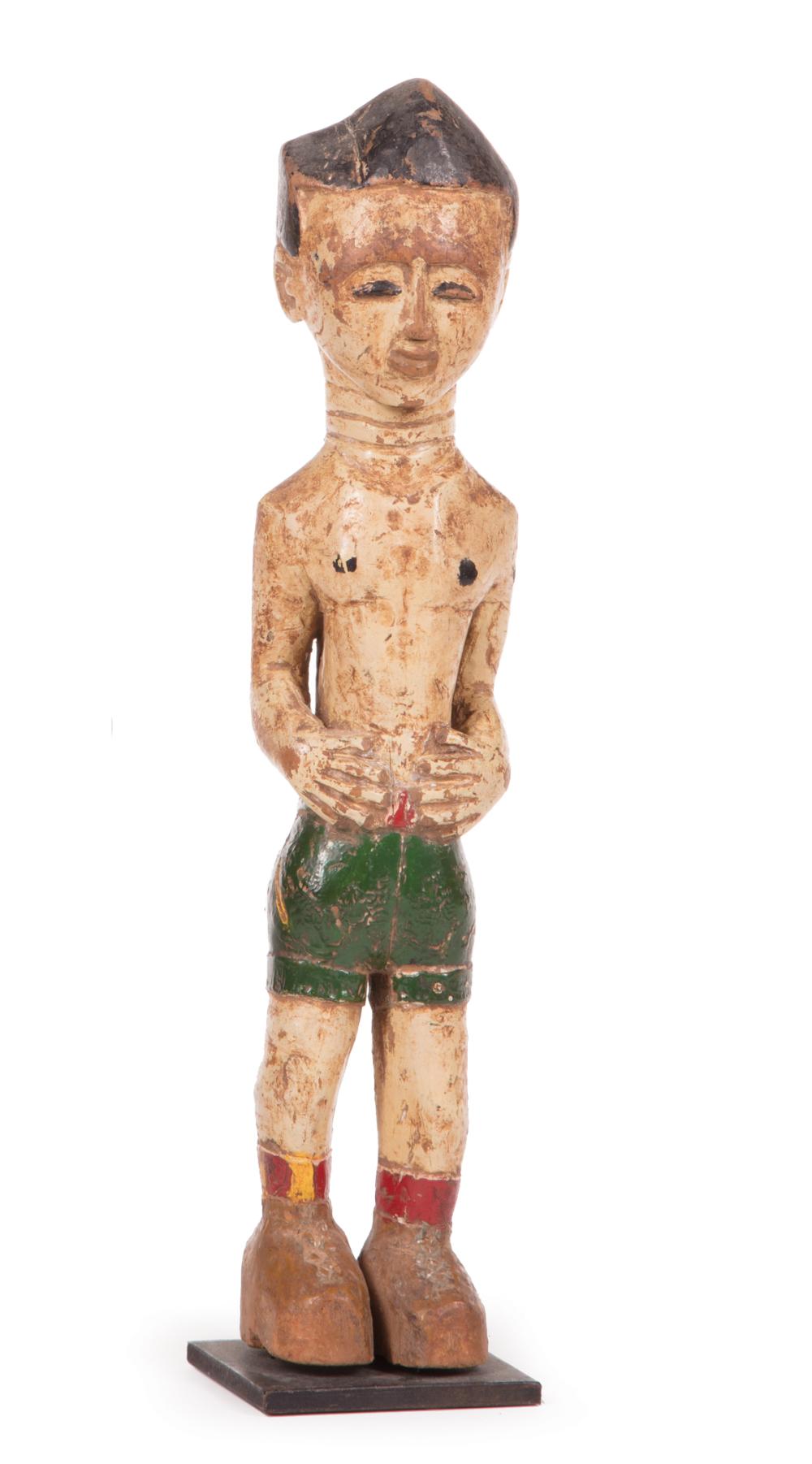 AFRICAN CARVED AND PAINTED WOOD FIGUREAfrican