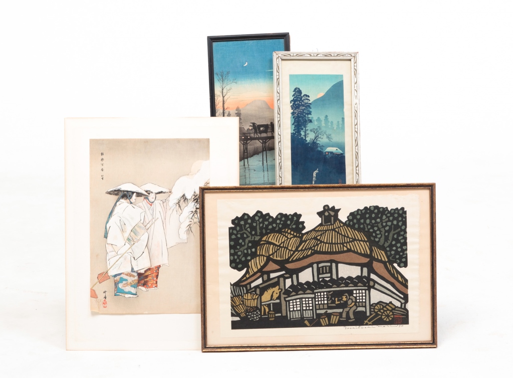 FOUR JAPANESE WOODBLOCK PRINTS.