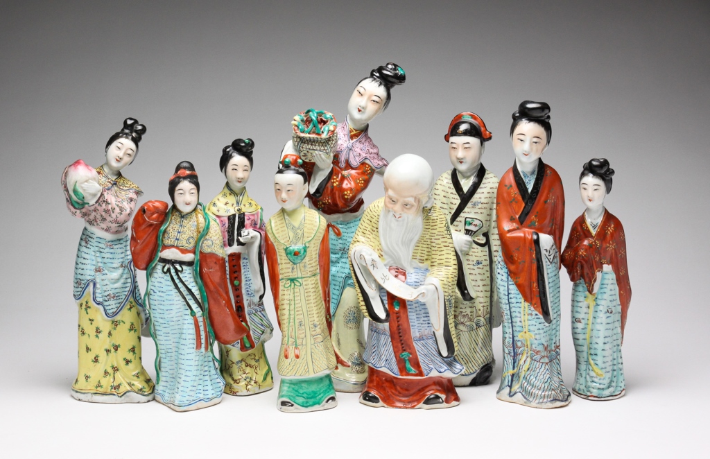 NINE CHINESE PORCELAIN FIGURES  319742