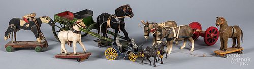 THREE PLATFORM HORSE PULL TOYSThree