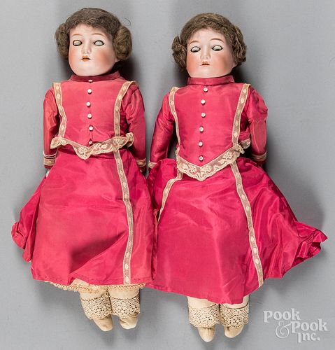 PAIR OF GERMAN BISQUE HEAD AND