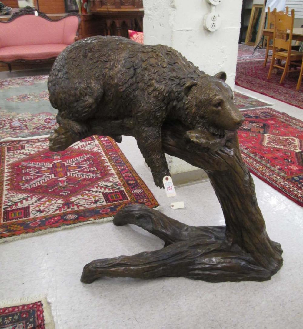 LIFE-SIZE BRONZE WILDLIFE FLOOR SCULPTURE,