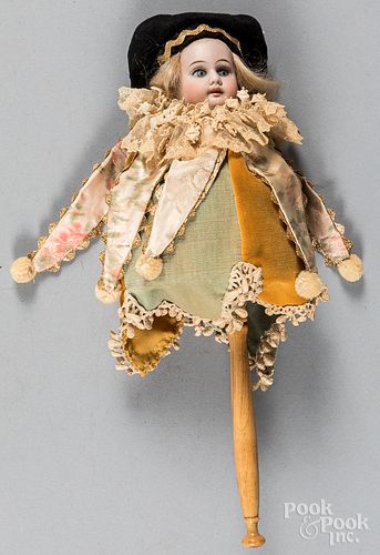 BISQUE HEAD JESTER DOLL RATTLEBisque 317094