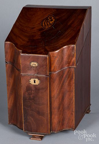 GEORGE III MAHOGANY KNIFE BOX,