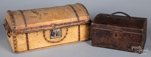 TWO HIDE AND LEATHER COVERED DOME