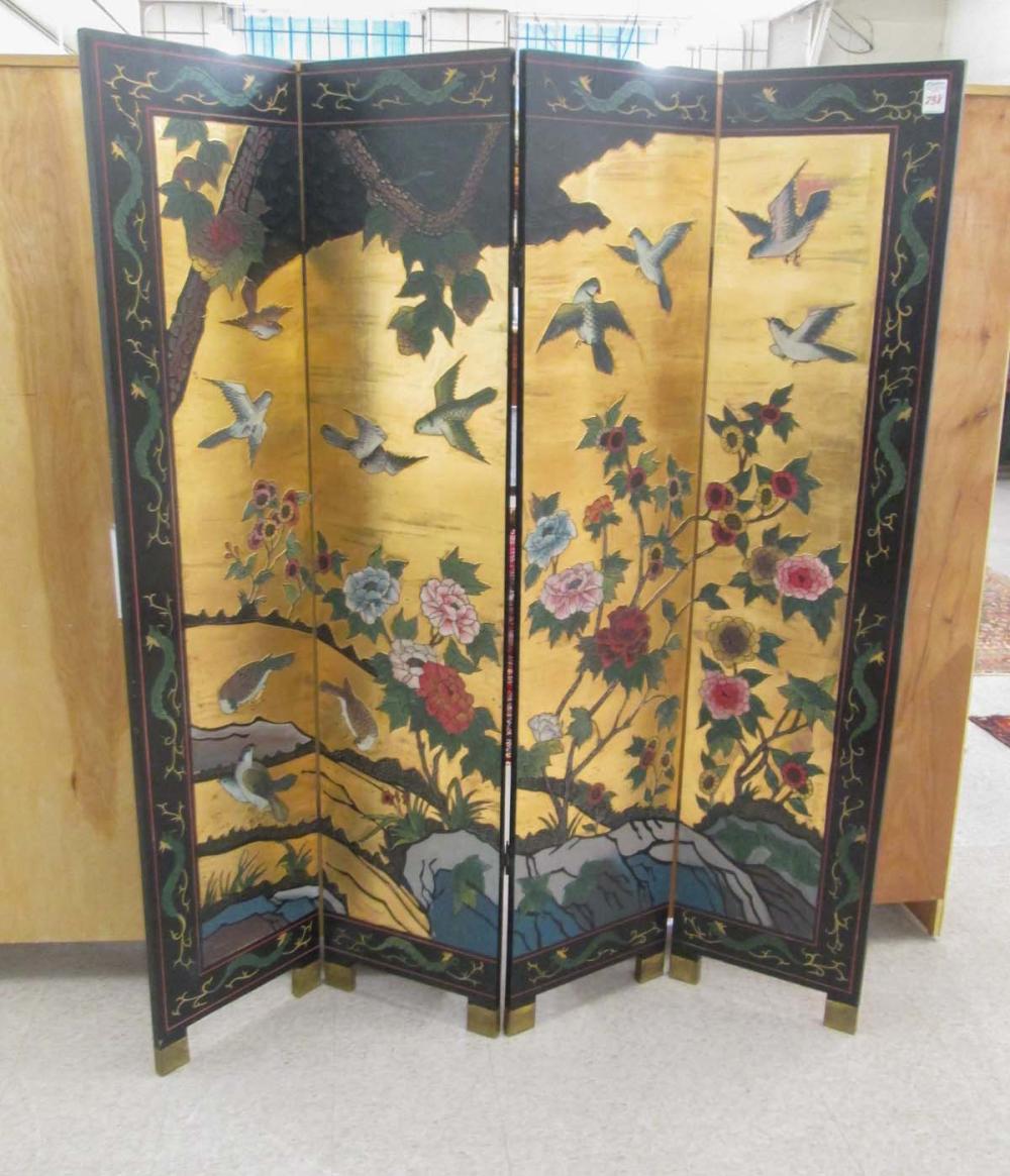 CHINESE FOUR-PANEL FLOOR SCREEN,