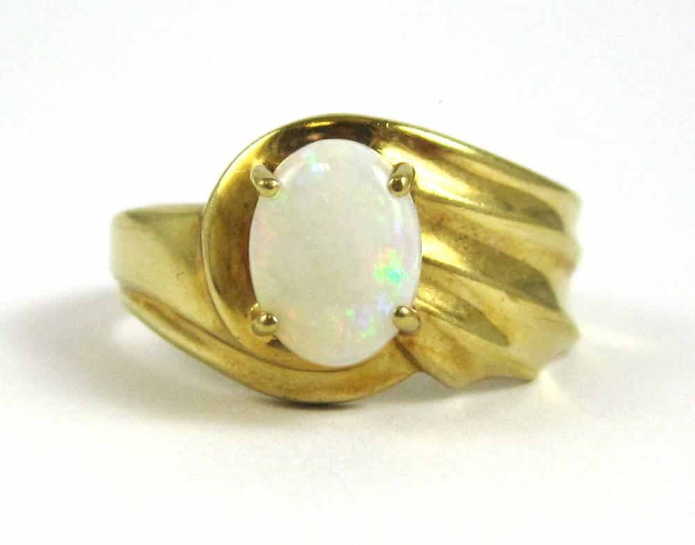 WHITE OPAL AND TEN KARAT YELLOW