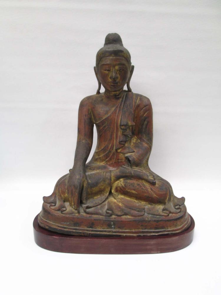 CHINESE POLYCHROME BRONZE BUDDHA 3171de