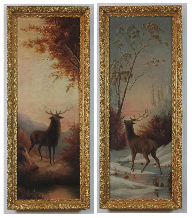 F E LEES TWO OILS ON CANVAS  3171ea