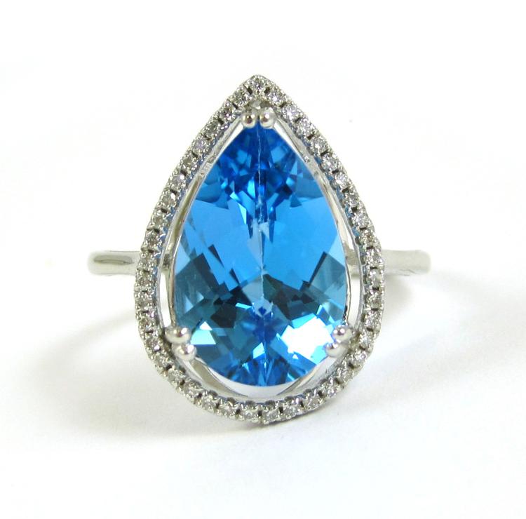 BLUE TOPAZ, DIAMOND AND FOURTEEN