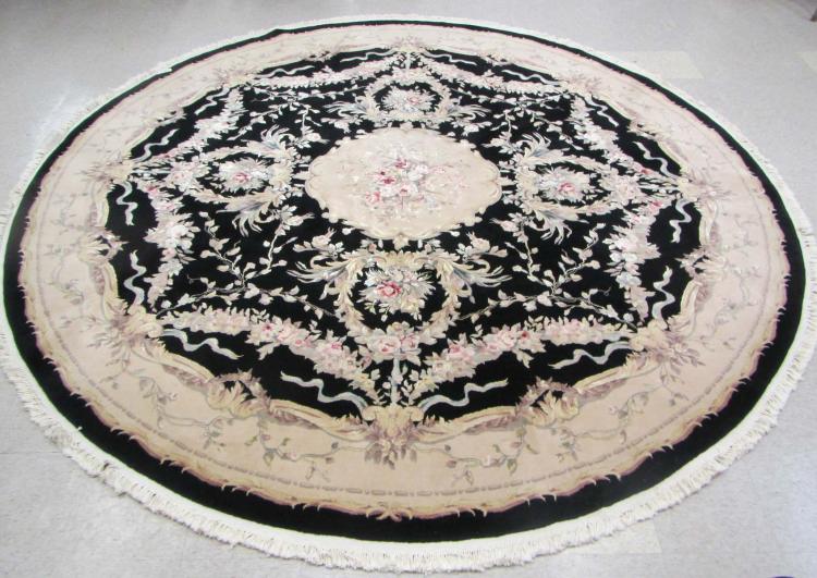 ROUND ORIENTAL CARPET, FRENCH FLORAL