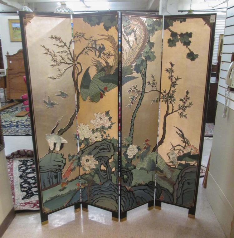 CHINESE FOUR PANEL FLOOR SCREEN  317214