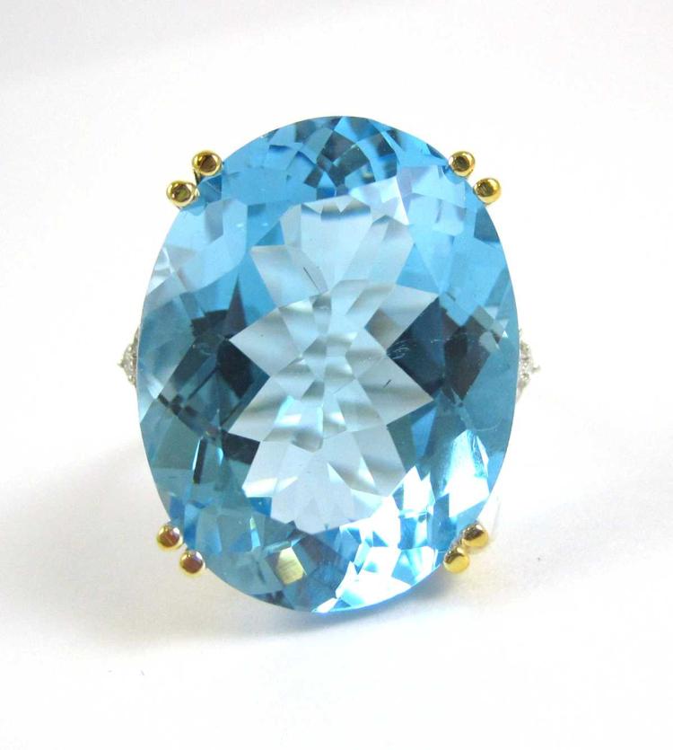 BLUE TOPAZ DIAMOND AND FOURTEEN 31722e