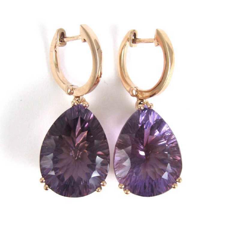 PAIR OF AMETHYST AND ROSE GOLD 31723d