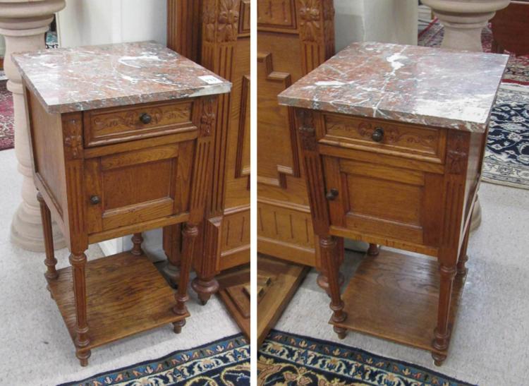 PAIR OF LOUIS XVI STYLE MARBLE TOP 31724a