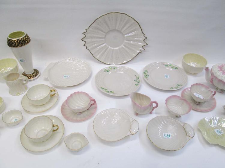 TWENTY-SEVEN BELLEEK PARIAN PORCELAIN