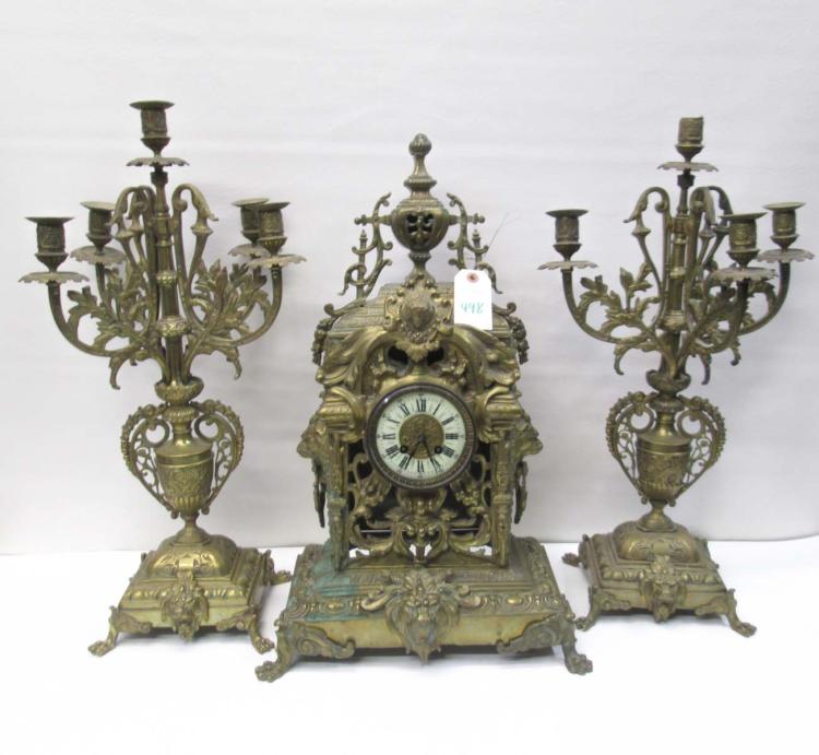 THREE PIECE LOUIS XIV STYLE BRASS 317283