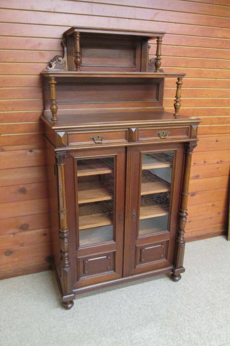 WALNUT DOUBLE-DOOR CABINET, AUSTRIAN,