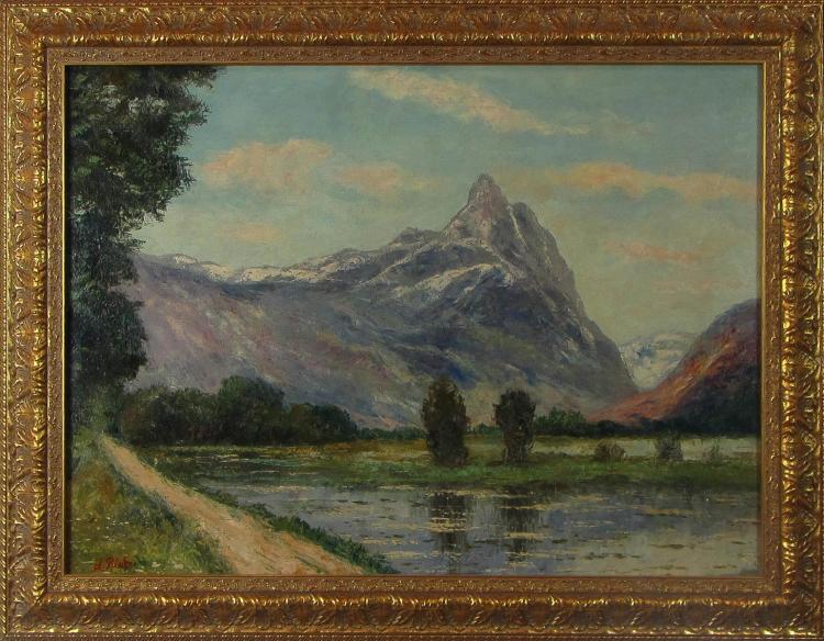 L. RIEDE OIL ON CANVAS, LANDSCAPE