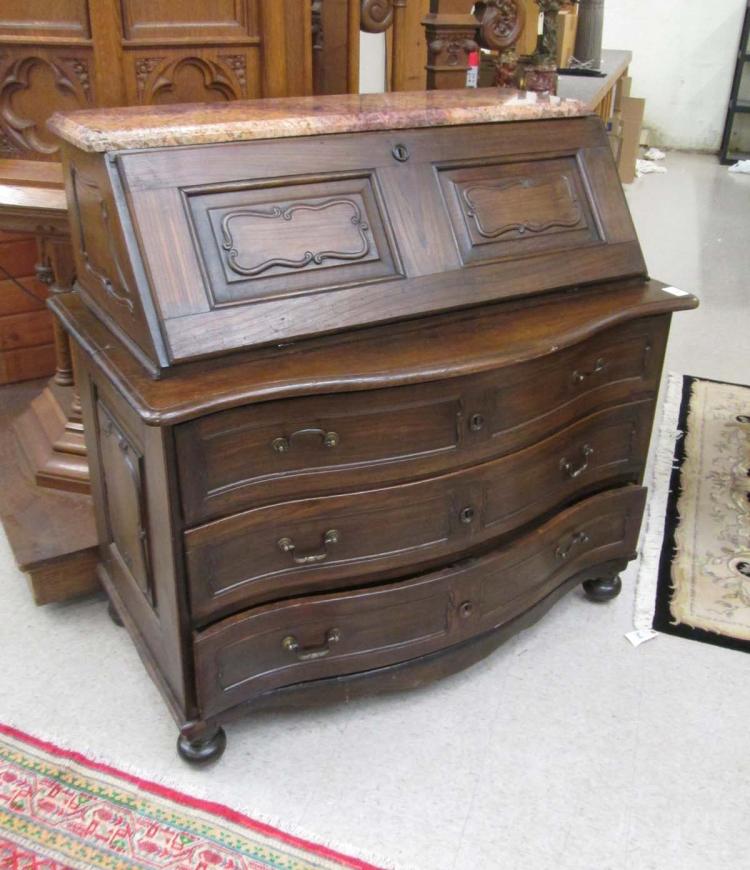 PROVINCIAL WALNUT SLANT-FRONT BUREAU,