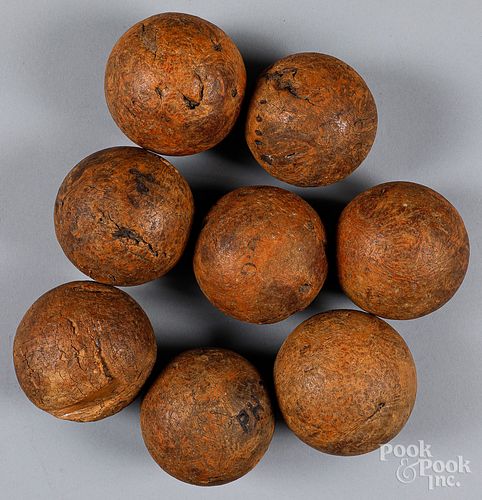 RARE EARLY SET WOODEN PETANQUE