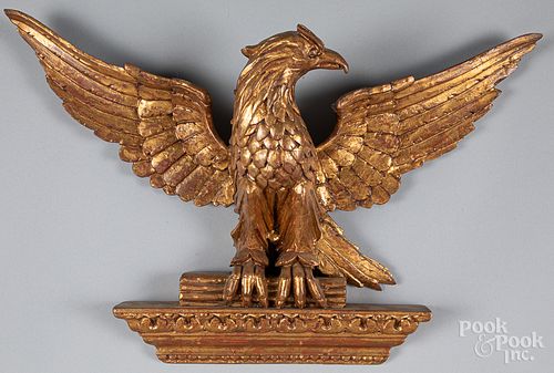 CARVED GILTWOOD EAGLE PLAQUE 20TH 3172ee