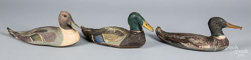 THREE PAINTED CANVAS DUCK DECOYS  31730e