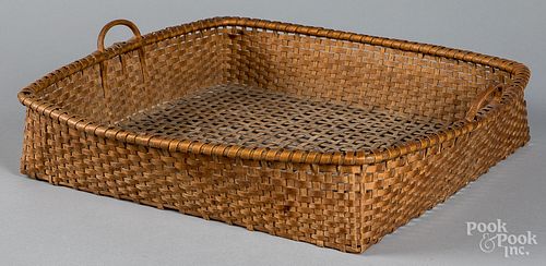 DELICATE SPLIT OAK BASKET, 19TH