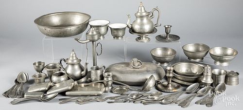 LARGE GROUP OF PEWTER, 18TH-20TH