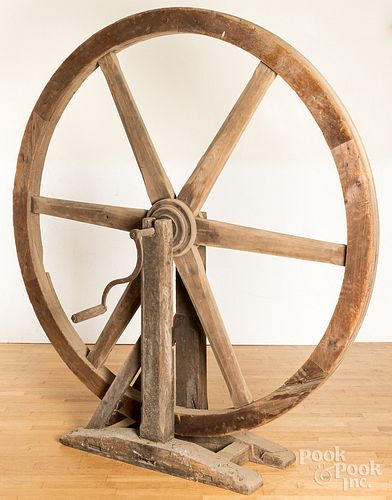 LARGE MILL WHEEL, 19TH C.Large