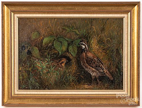 AMERICAN OIL ON CANVAS OF TWO QUAIL  317396