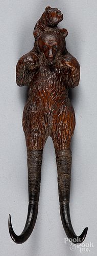 BLACK FOREST CARVED WOODEN BEAR 31739e