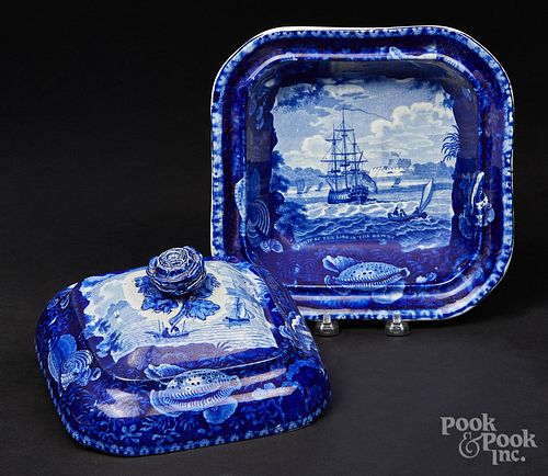 HISTORICAL BLUE STAFFORDSHIRE SERVING 3173ac