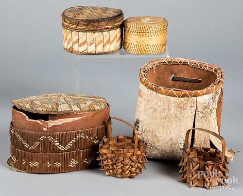 NATIVE AMERICAN BASKETS AND QUILLWORK