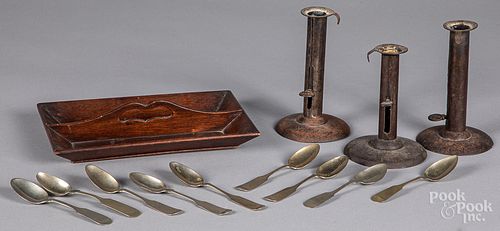 DIMINUTIVE WALNUT CUTLERY TRAY,