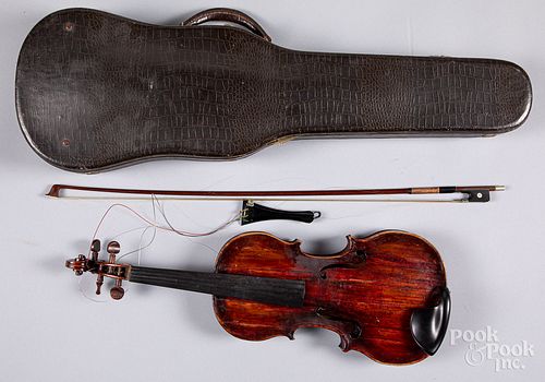 MAPLE VIOLIN, LABELED BY CHAS.