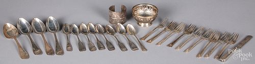 COIN AND STERLING SILVER FLATWARE,