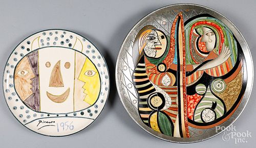 TWO PICASSO PORCELAIN CHARGERSTwo