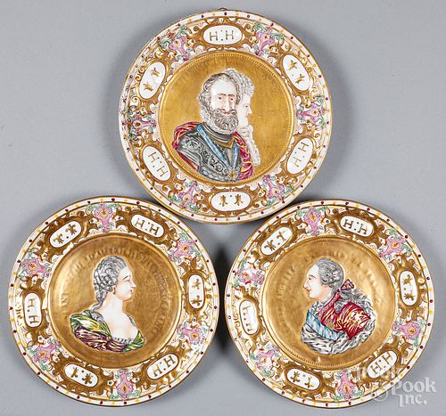 THREE GERMAN PORCELAIN PORTRAIT