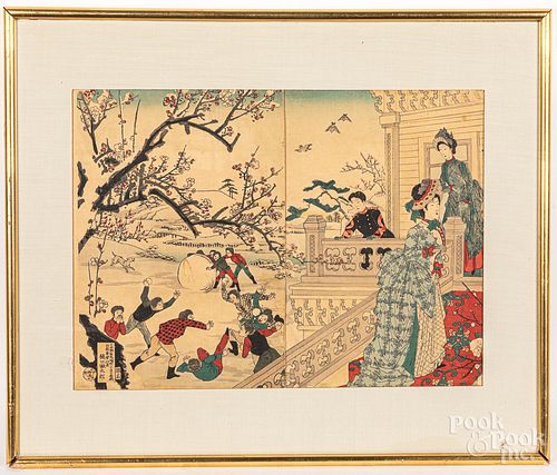 TWO JAPANESE WOODBLOCKSTwo Japanese 3174a5