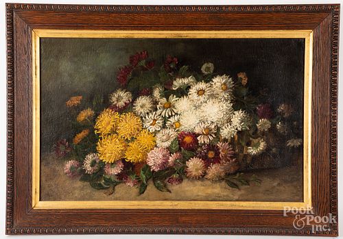 OIL ON CANVAS STILL LIFE WITH FLOWERSOil 3174bd