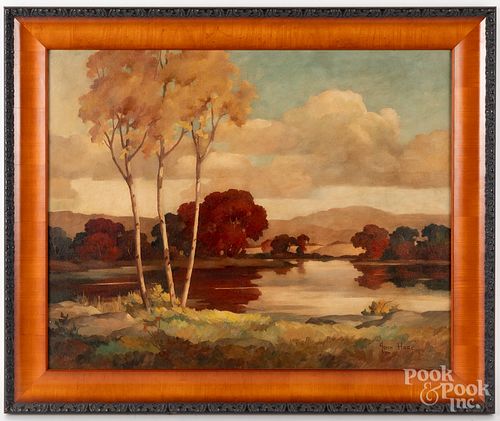 JOHN HARE OIL ON CANVAS LANDSCAPEJohn 3174b6