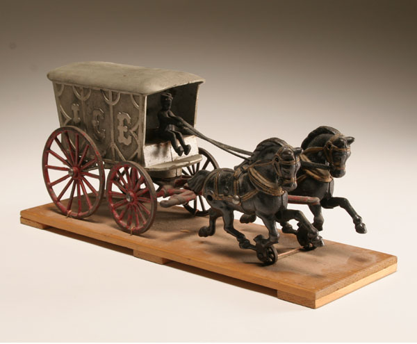 Hubley (?) cast iron ice wagon;