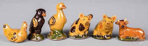 SIX SHOONER REDWARE ANIMALSSix