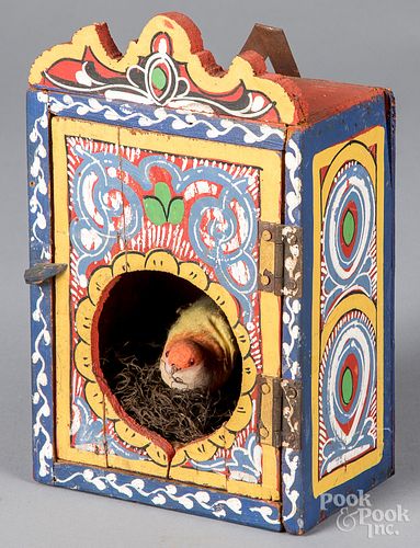 SCANDINAVIAN PAINTED BIRD HOUSE  3174d3