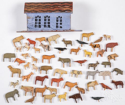 SMALL GERMAN PAINTED NOAH S ARK 3174fa