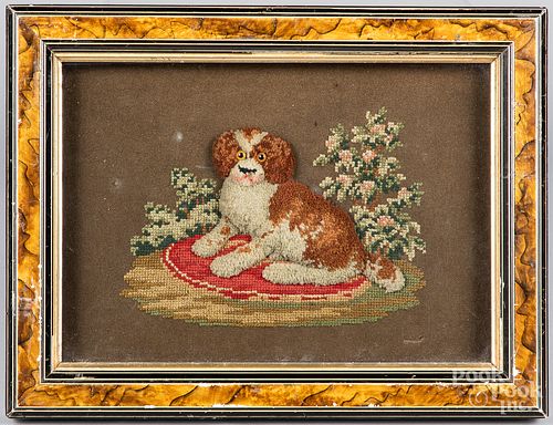 VICTORIAN NEEDLEWORK OF A SEATED