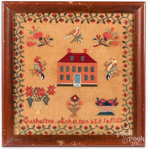 WOOL NEEDLEWORK DATED 1853Wool 317520